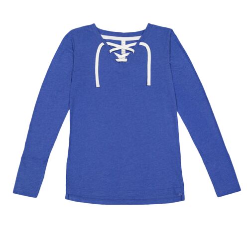 Women's Fine Jersey Lace-Up Long Sleeve T-Shirt Thumbnail