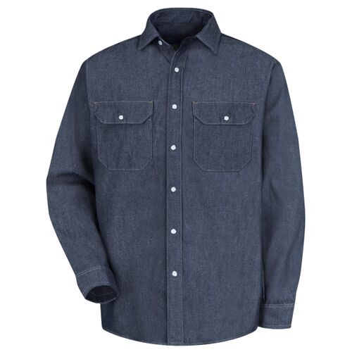 Men's Tall Deluxe Denim Long Sleeve Shirt Thumbnail