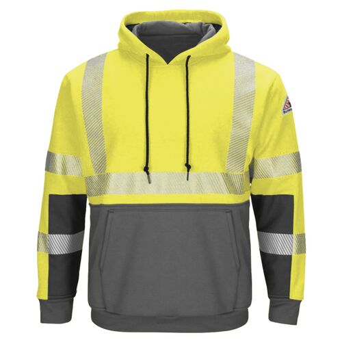 Men's Tall Hi-Visibility Color-Blocked Hooded Sweatshirt Thumbnail